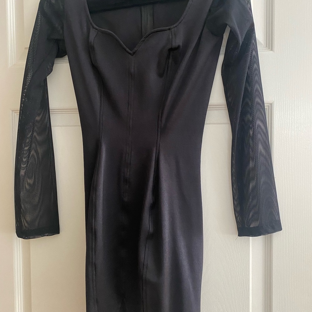 Vintage 90s Size Small Bodycon Black Dress